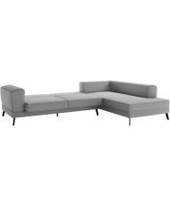 Canapé d'angle droit convertible IMPERIA5 places - gris clair - 2 coffres de rangement - 304 x 212 x 86 cm