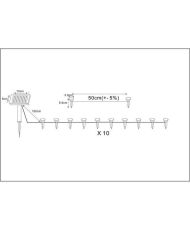 Guirlande solaire à planter 10 LED blanches - GALIX - 5m - 0,5W - 100 Lumens - 8h d'éclairage