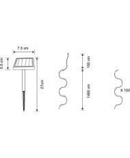 Guirlande solaire GALIX G4430 - 150 MicroLED Blanc Chaud - 16,4 m