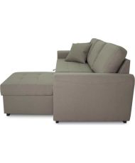 Canapé d'angle convertible réversible 4 places - Tissu beige - 244 x 151 x 90 - HAMILTON