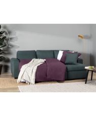 Canapé d'angle convertible réversible 4 places - Tissu Vert - 244 x 151 x 90 - HAMILTON