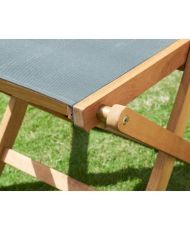 4 Gartenstühle aus Akazienholz und Sitzfläche aus Textilene – 50 x 57 x 90 cm – Grau