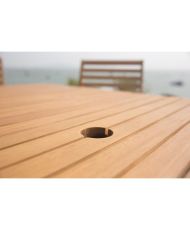 Ensemble repas de jardin 6 personnes - Table 160 x 90 cm + 6 chaises pliantes - Bois Eucalyptus 