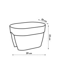 Pot de fleurs - Vibia Campana Flower Bridge 40 - Vert Pistache - Balcon extérieur - 26 x W 39 x 22 cm