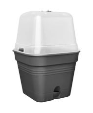 Pot De Fleurs Carré - Plastique - Réservoir - Ø 20 - Noir