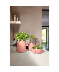 MAGIC MICROGREENS Runder Blumentopf – Kunststoff – Ø 16 – Terra Caramel
