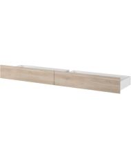 Lit adulte ESCALE 160 x 200 cm - chêne du Japon - 2 tiroirs + Tête de lit - 222,8 x 98,2 x 216,8 cm