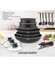  Removable cookware set 15 pieces 16-20-22-24-26 cm black