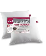 2 anti-mite pillows - 60 x 60 cm