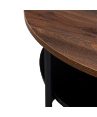 2-top coffee table - Walnut and metal leg - 110 x 70 x 40 - LODGE