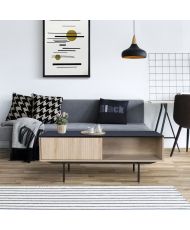 Couchtisch mit 1 Schublade – Dekor aus Holz und Schwarz