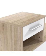 PEILI Eingangsgarderobe mit skandinavischer Eiche und weißem Spiegel – 97 cm