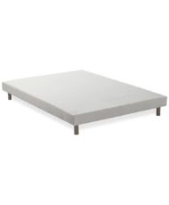 Gepolsterter Lattenrost 140 x 190 cm – Weißes Massivholz + Füße