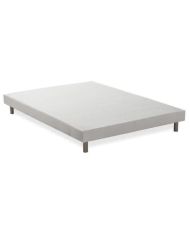 Gepolsterter Lattenrost 160 x 200 – Weißes Massivholz + Füße