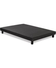Gepolsterter Lattenrost 140 x 190 – Anthrazitgraues Massivholz + Füße