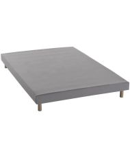 Gepolsterter Lattenrost 140 x 200 cm – Graues Massivholz + Füße