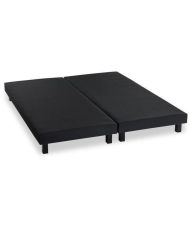 Gepolsterte Lattenroste x 2 160 x 200 cm – Massivholz Schwarz + Füße