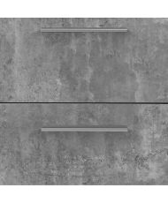 Buffet bas - Panneaux de particules - Blanc et gris béton - 4 portes + 3 tiroirs - 179 x 42 x 74,5 cm