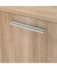 Buffet bas 4 portes et 3 tiroirs - Blanc mat et chêne sonoma - 179,2 x 42 x 74,5 cm