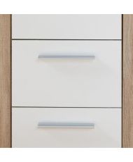 Buffet bas 4 portes et 3 tiroirs - Blanc mat et chêne sonoma - 179,2 x 42 x 74,5 cm