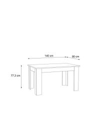 Esstisch für 4 Personen – Weiß – 140 x 90 x 75 cm