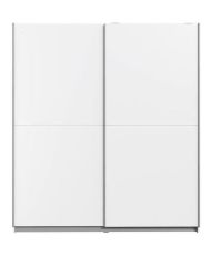 Kleiderschrank mit 2 Schiebetüren – Spanplatte – Weiß – 170,3 x 61,2 x 190,5 cm – ULOS