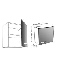 Hoher Küchenschrank 60 cm – Glänzendes Weiß
