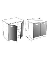 Base cucina 80 cm - Bianco lucido