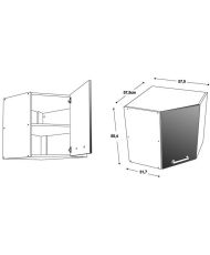 Modulo cucina angolare alto cm 58 - Grigio lucido