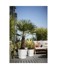 Runder Blumentopf 30 – Außen-Ø 29,5 x 27,8 cm – Weiß