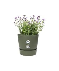 Runder Blumentopf 30 – Außen-Ø 29,5 x 27,8 cm – Blattgrün