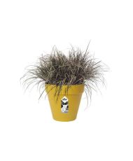 Pot de fleurs rond Loft Urban 25 - Extérieur Ø 24,5 x 22,2 cm - Jaune ocre