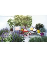 Pot de fleurs rond Loft Urban 25 - Extérieur Ø 24,5 x 22,2 cm - Jaune ocre