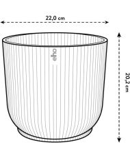 Pot De Fleurs Rond VIBES - Plastique - Ø 22 - Bleu Foncé