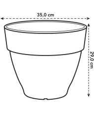 Pot De Fleurs Rond VIBIA - Plastique Réservoir - Ø 35 - Anthracite