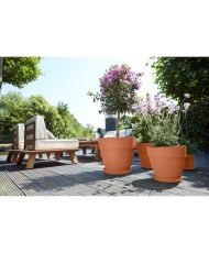 Pot De Fleurs Rond VIBIA - Plastique Réservoir - Ø 40 - Terre cuite