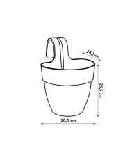 Kleiner Blumentopf – Anthrazit – Außenbalkon – 24,1 x B 20,5 x 26,5 cm