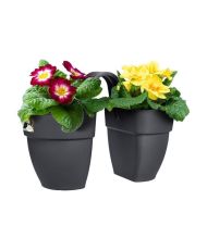Pot de fleurs - Anthracite - Balcon extérieur - 38.4 x 20.5 x 26.5 cm