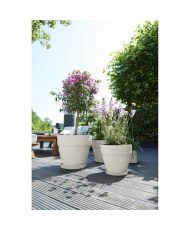 Pot De Fleurs Rond VIBIA - Plastique Réservoir - Ø 40 - Blanc
