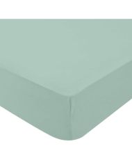2 jersey fitted sheets - White / Verdigris - 70 x 140 x 17 cm