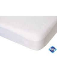Fitted sheet + Alese Uni -oeko-Tex - White/Verdigris - 70 x 140 cm