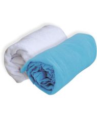 Drap housse + Alese Uni -Traité Sanitized - Turquoise - 60 x 120 cm