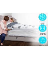 Barandilla de cama extragrande, plegable y portátil - 150 x 50 cm - Blanco
