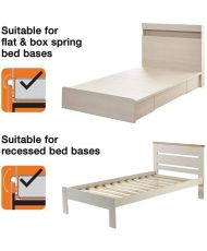 Barandilla de cama extragrande, plegable y portátil - 150 x 50 cm - Blanco