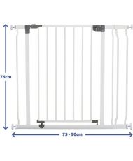 Barrière de sécurité et extensionLiberty s'adapte à des ouvertures comprises entre 84 et 90 cm de largeur Blanc