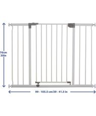 Barrière de sécurité large LIBERTY - Par pression - 99/105,5 x 75 cm - Blanche