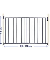 Barrière de sécurité ARIZONA EXTENDA - A visser - 68/112 cm - S'ouvre dans les deux sens - Grise