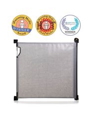 Barrera de seguridad retráctil - Atornillable - Apertura bidireccional - Marco hasta 140 cm - 2 kits de montaje incluidos - Gris
