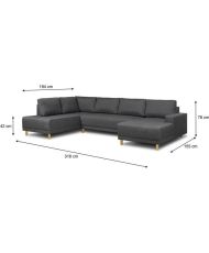 JAKOB umwandelbares Panorama-Ecksofa – 7 Sitze – Grau – Skandinavisch – 318 x 78 x 194 cm
