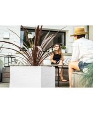 Graphit square pot - 39 x 39 x 43 cm - Capacity 31L - Limed white
